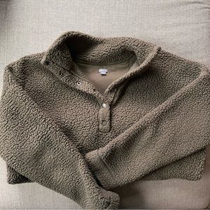 Aerie Oversized Sherpa Quarter Zip Fleece